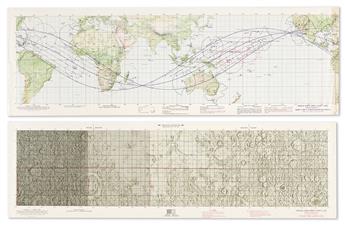 (SPACE.) NASA. Large archive of approximately 45 lunar mission charts and pamphlets.